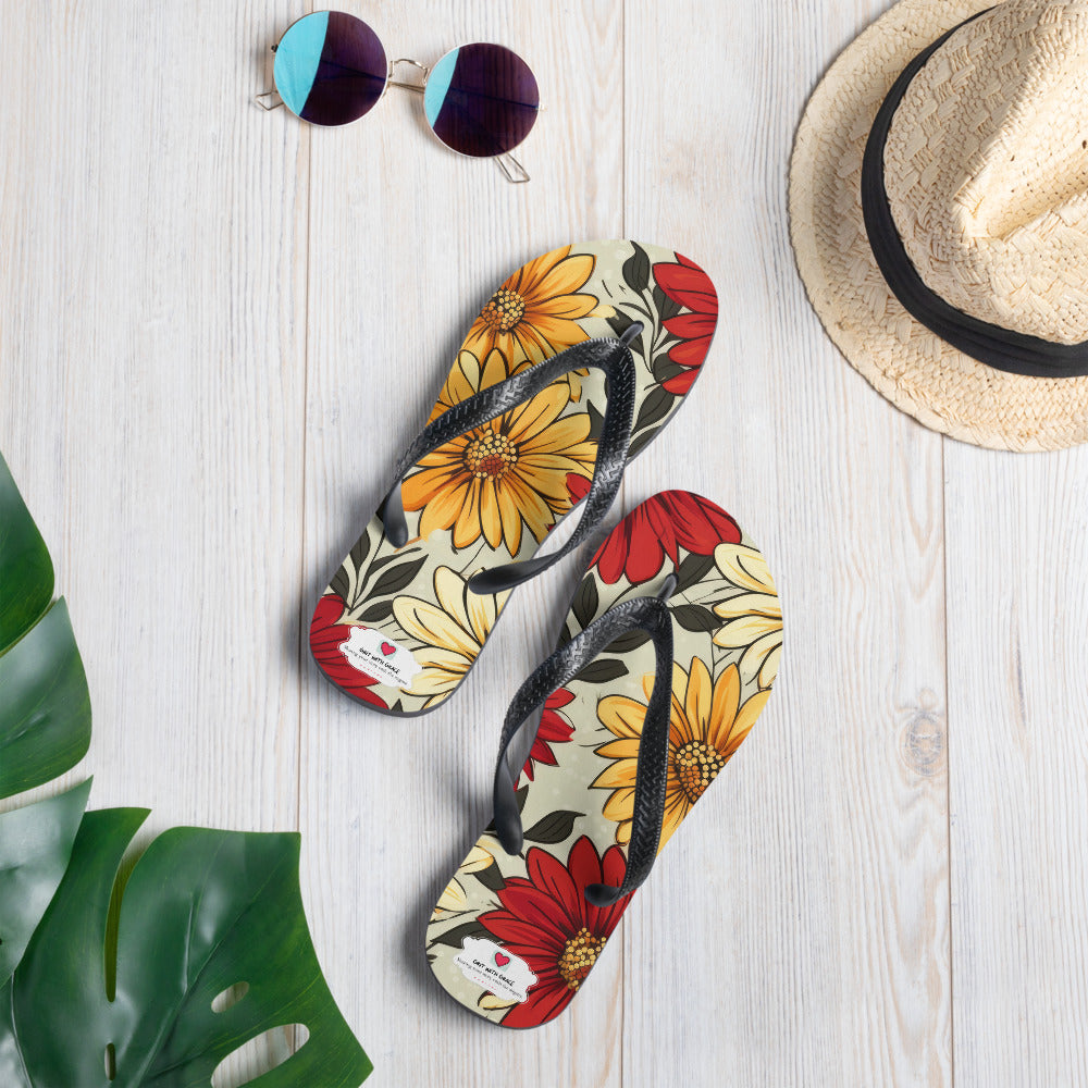 Floral Lover's Botanical Beach Slip On Flip Flops