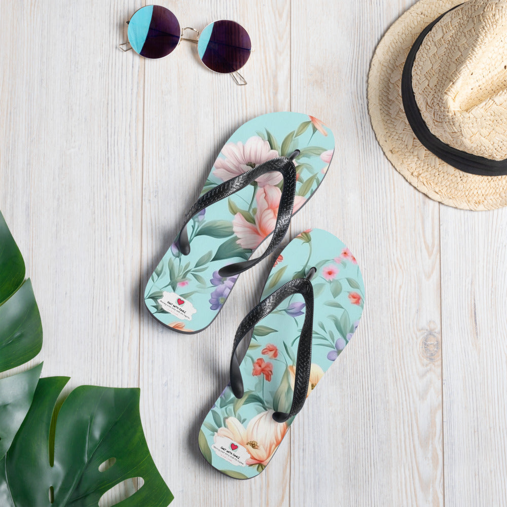 Floral Lover's Botanical Beach Slip On Flip Flops