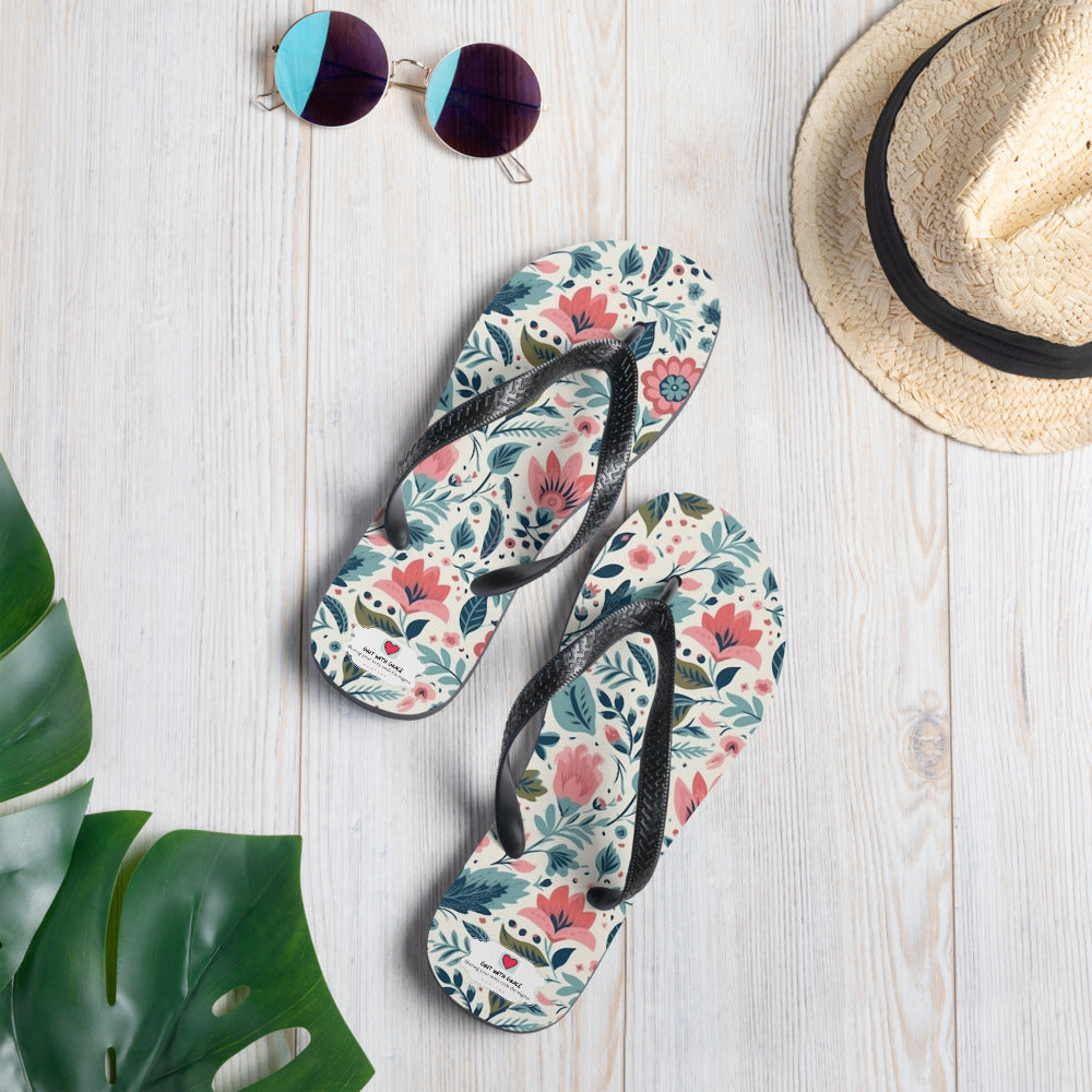 Floral Lover's Botanical Beach Slip On Flip Flops