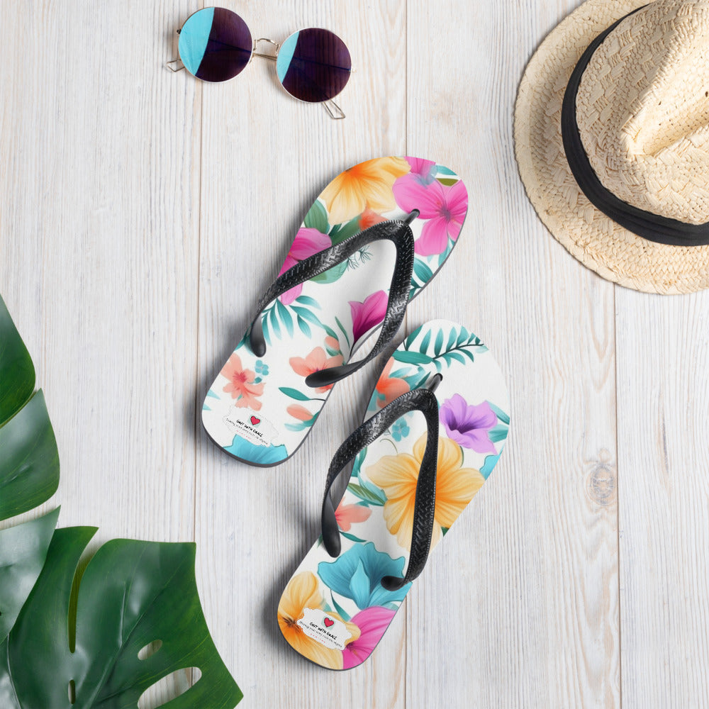 Floral Lover's Botanical Beach Slip On Flip Flops