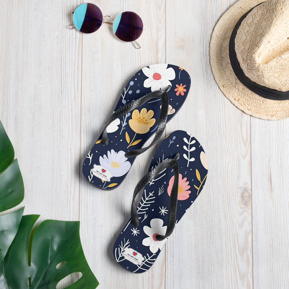 Floral Lover's Botanical Beach Slip On Flip Flops