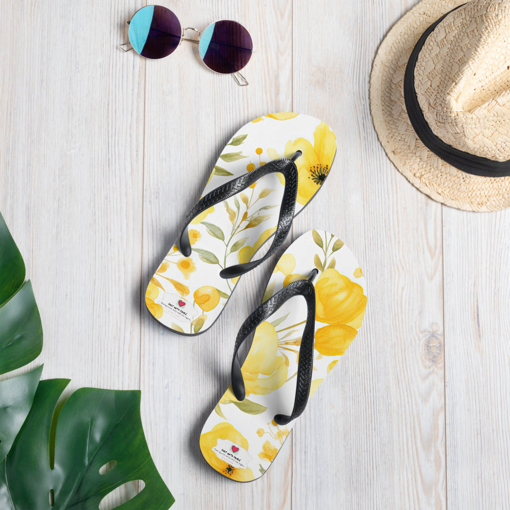 Floral Lover's Botanical Beach Slip On Flip Flops