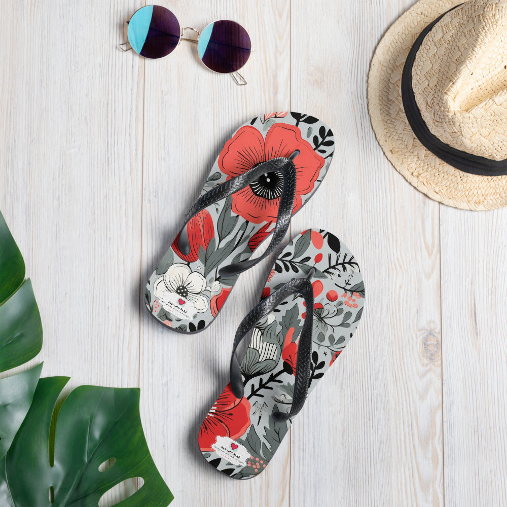 Floral Lover's Botanical Beach Slip On Flip Flops