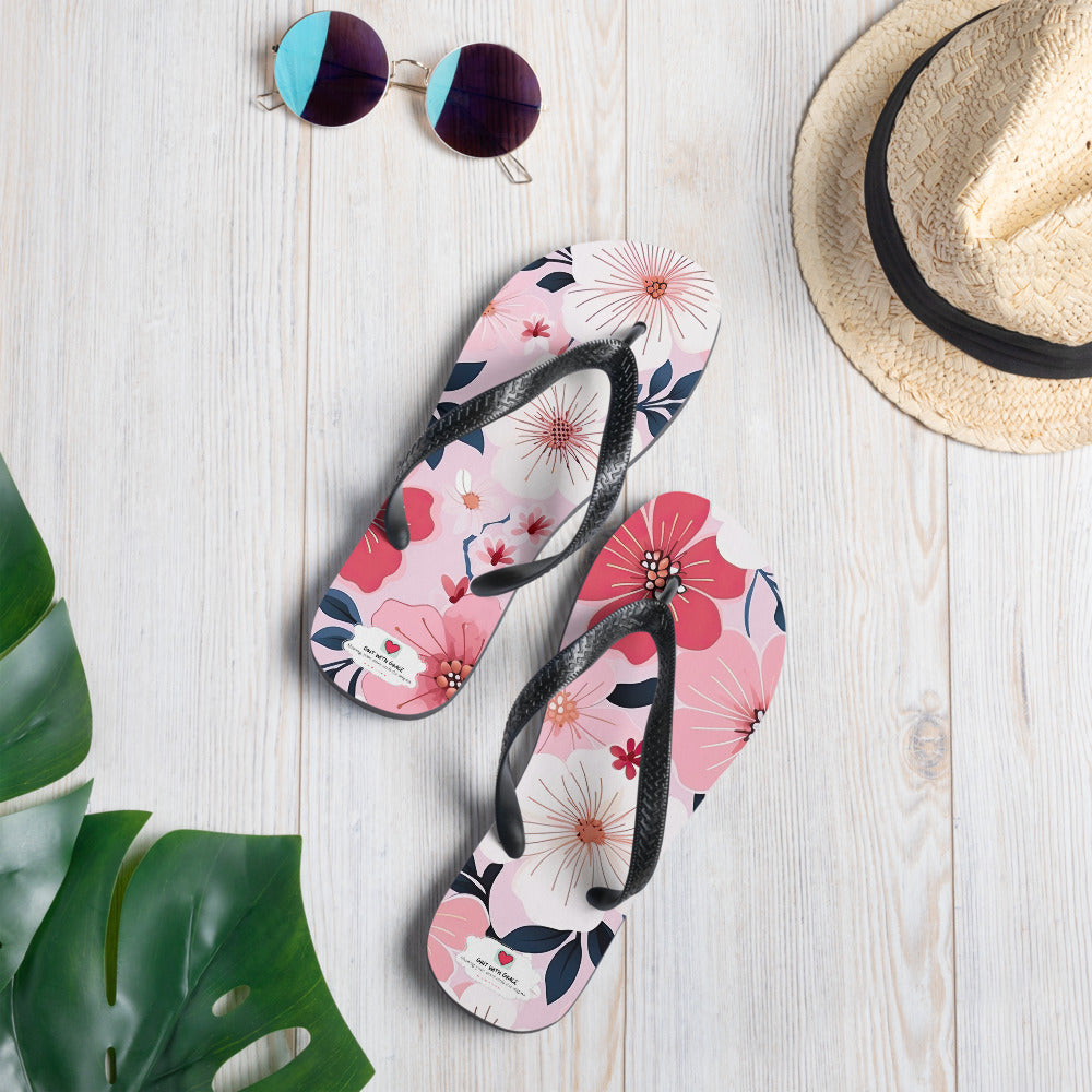 Floral Lover's Botanical Beach Slip On Flip Flops