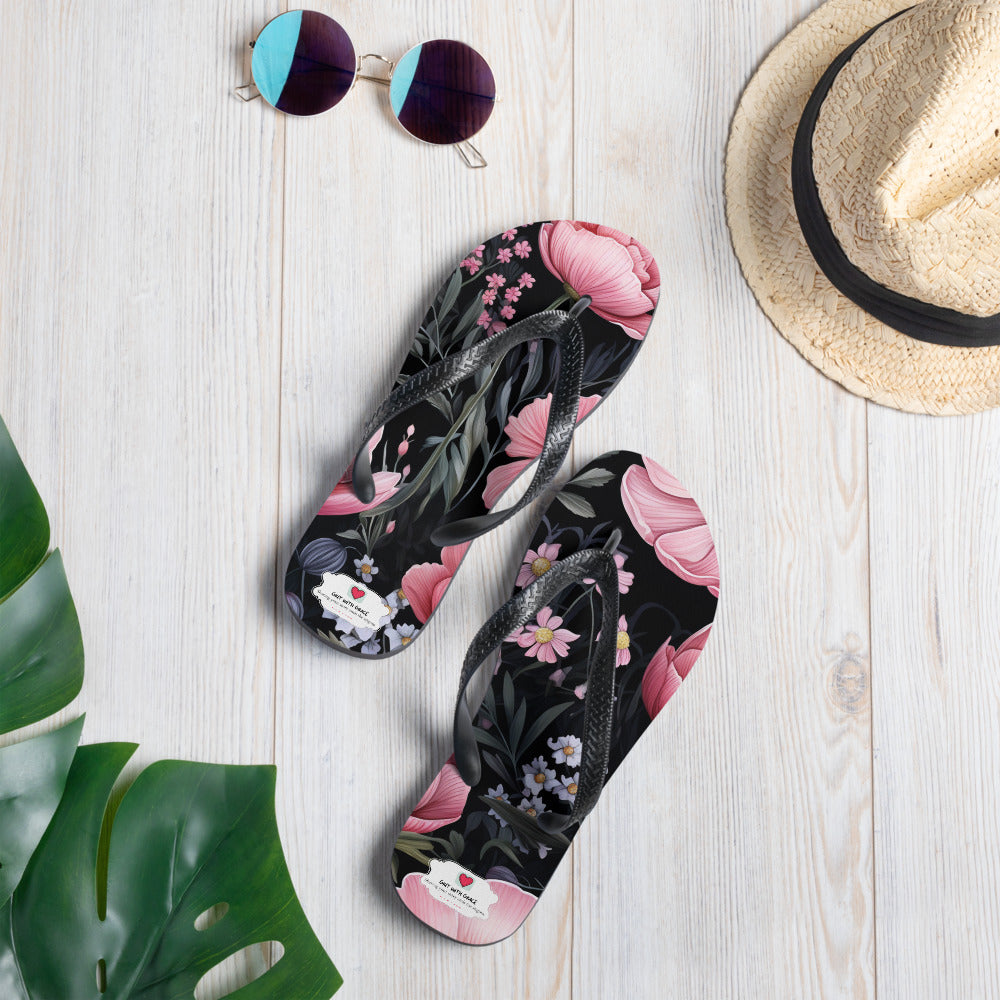 Floral Lover's Botanical Beach Slip On Flip Flops