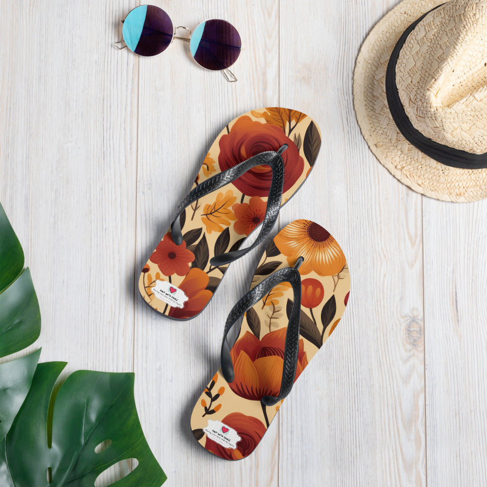 Floral Lover's Botanical Beach Slip On Flip Flops