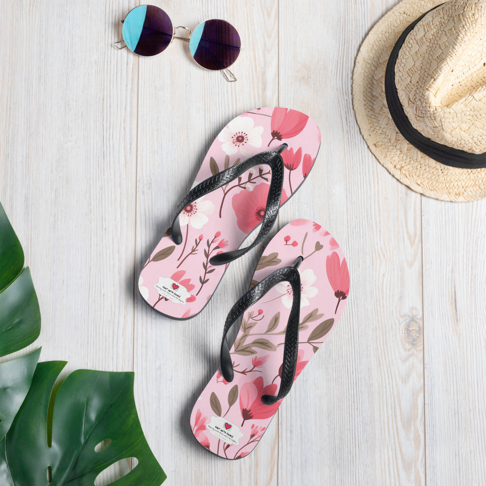Floral Lover's Botanical Beach Slip On Flip Flops