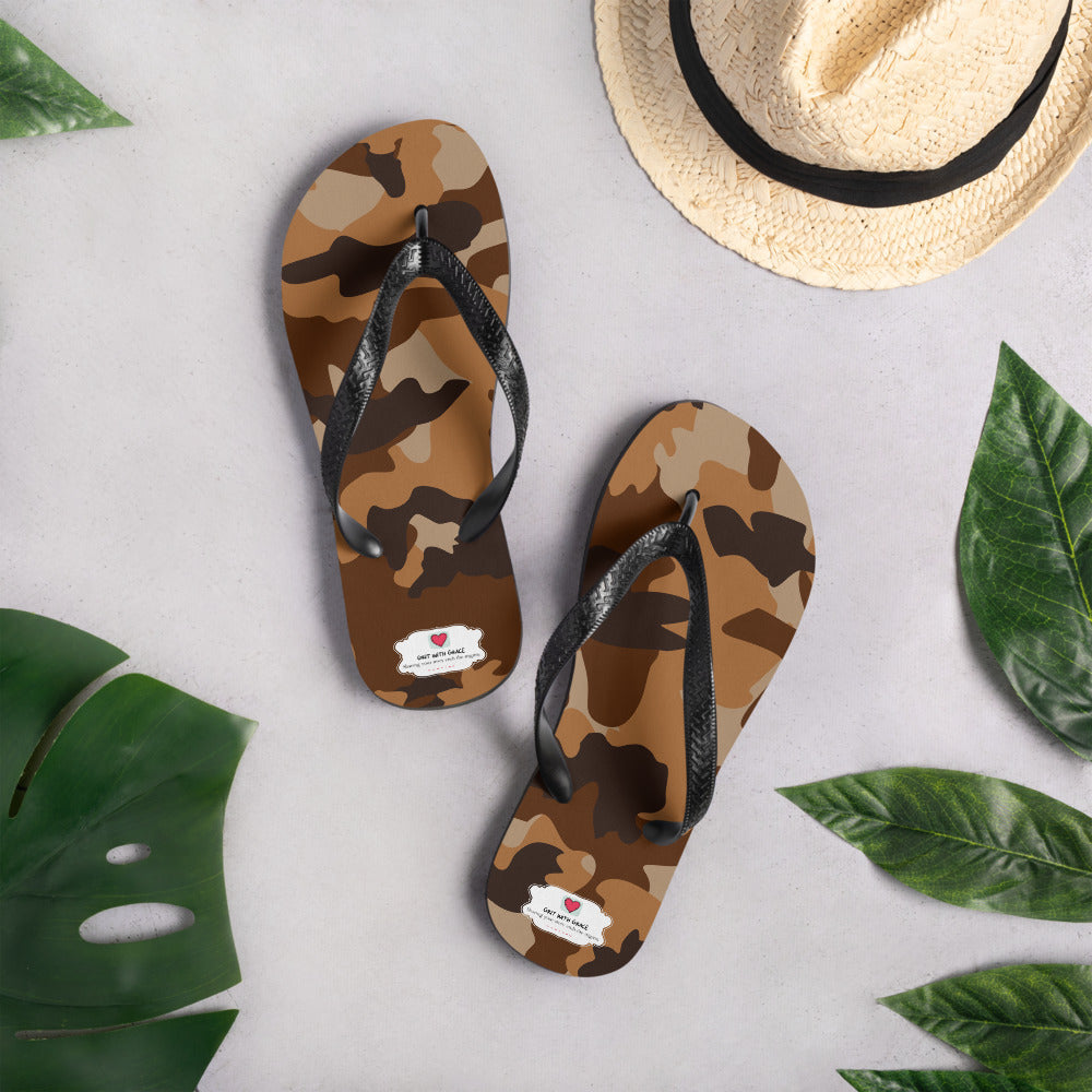 Army Enthusiast Camouflage Flip Flops