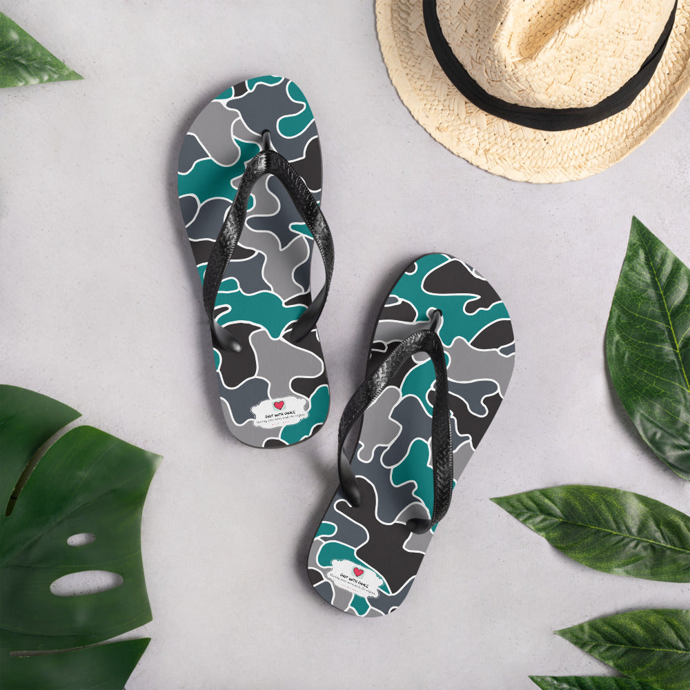 Army Enthusiast Camouflage Flip Flops