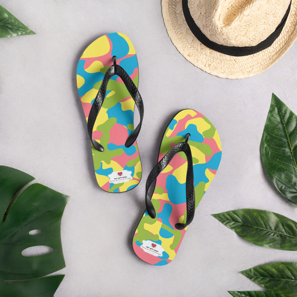 Army Enthusiast Camouflage Flip Flops