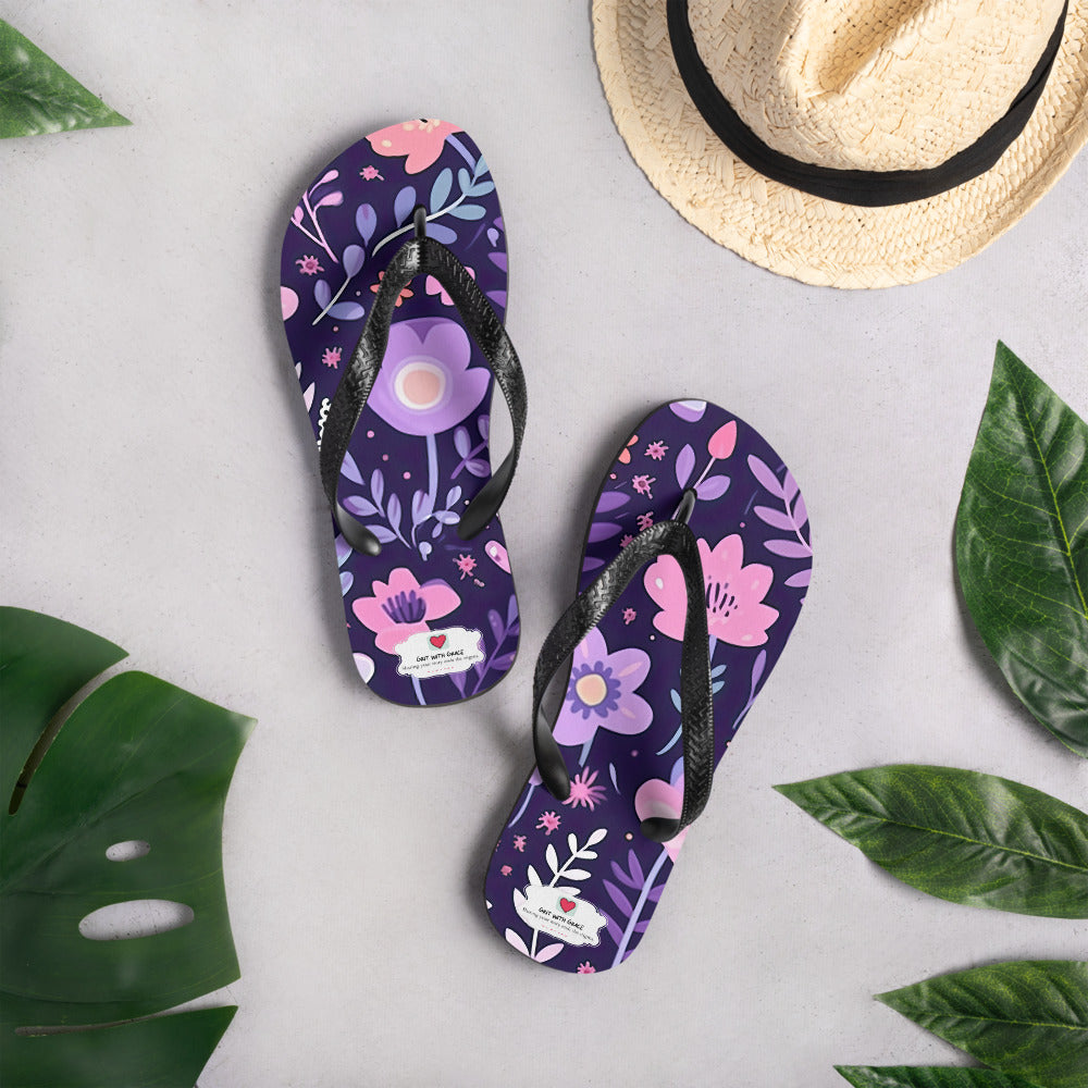 Floral Lover's Botanical Beach Slip On Flip Flops