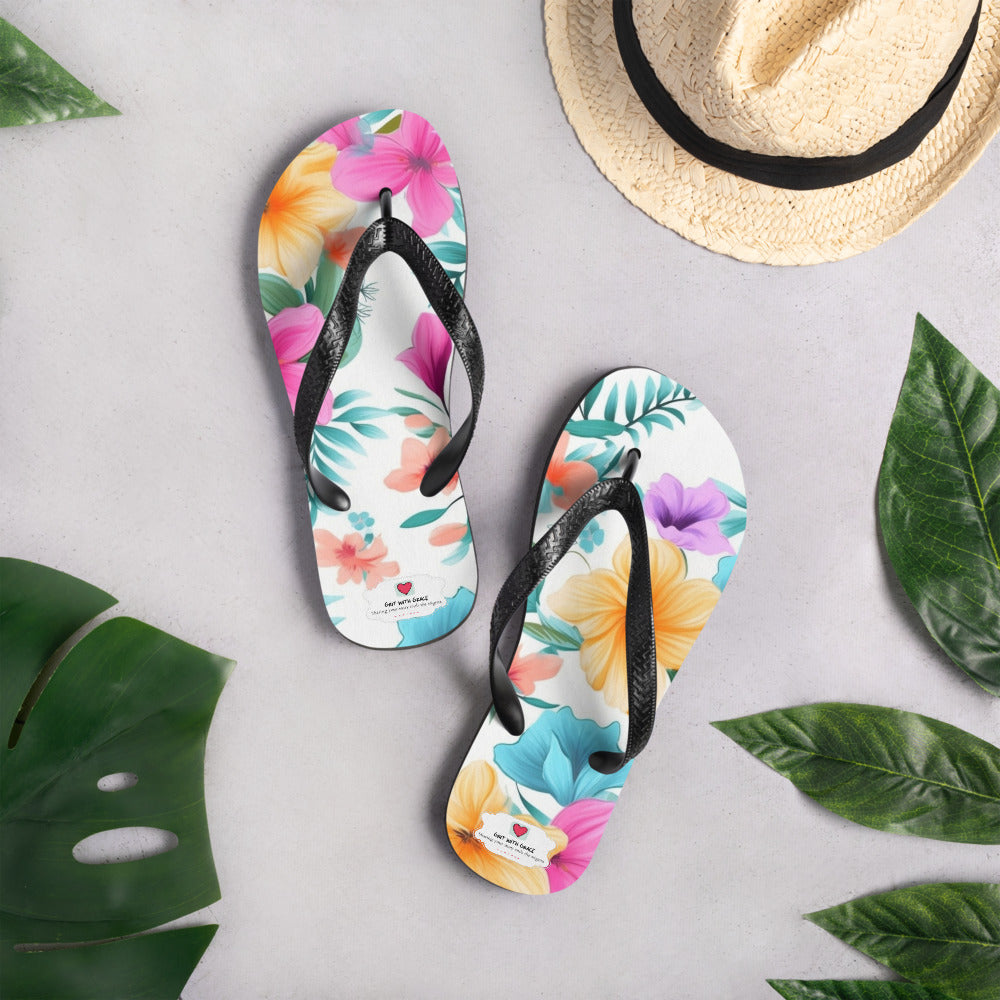 Floral Lover's Botanical Beach Slip On Flip Flops