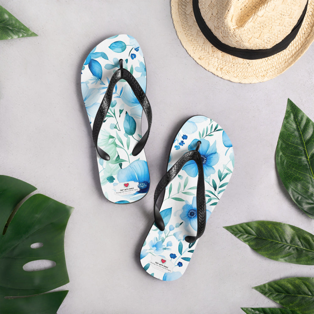 Floral Lover's Botanical Beach Slip On Flip Flops