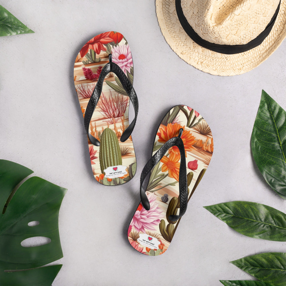 Floral Lover's Botanical Beach Slip On Flip Flops