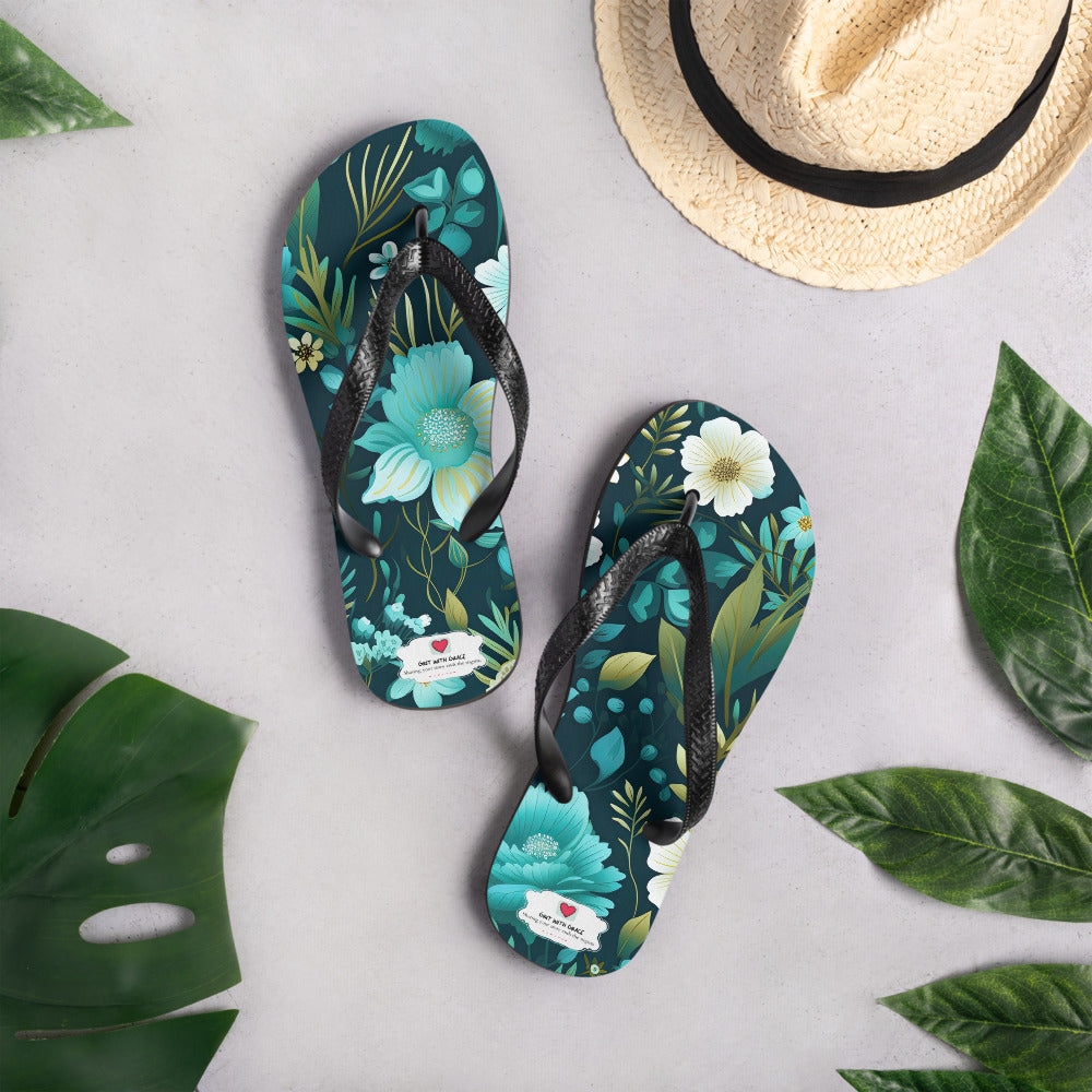 Floral Lover's Botanical Beach Slip On Flip Flops