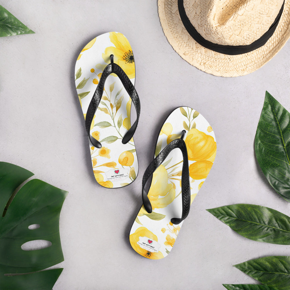 Floral Lover's Botanical Beach Slip On Flip Flops