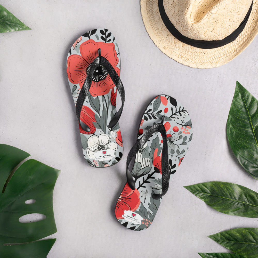 Floral Lover's Botanical Beach Slip On Flip Flops