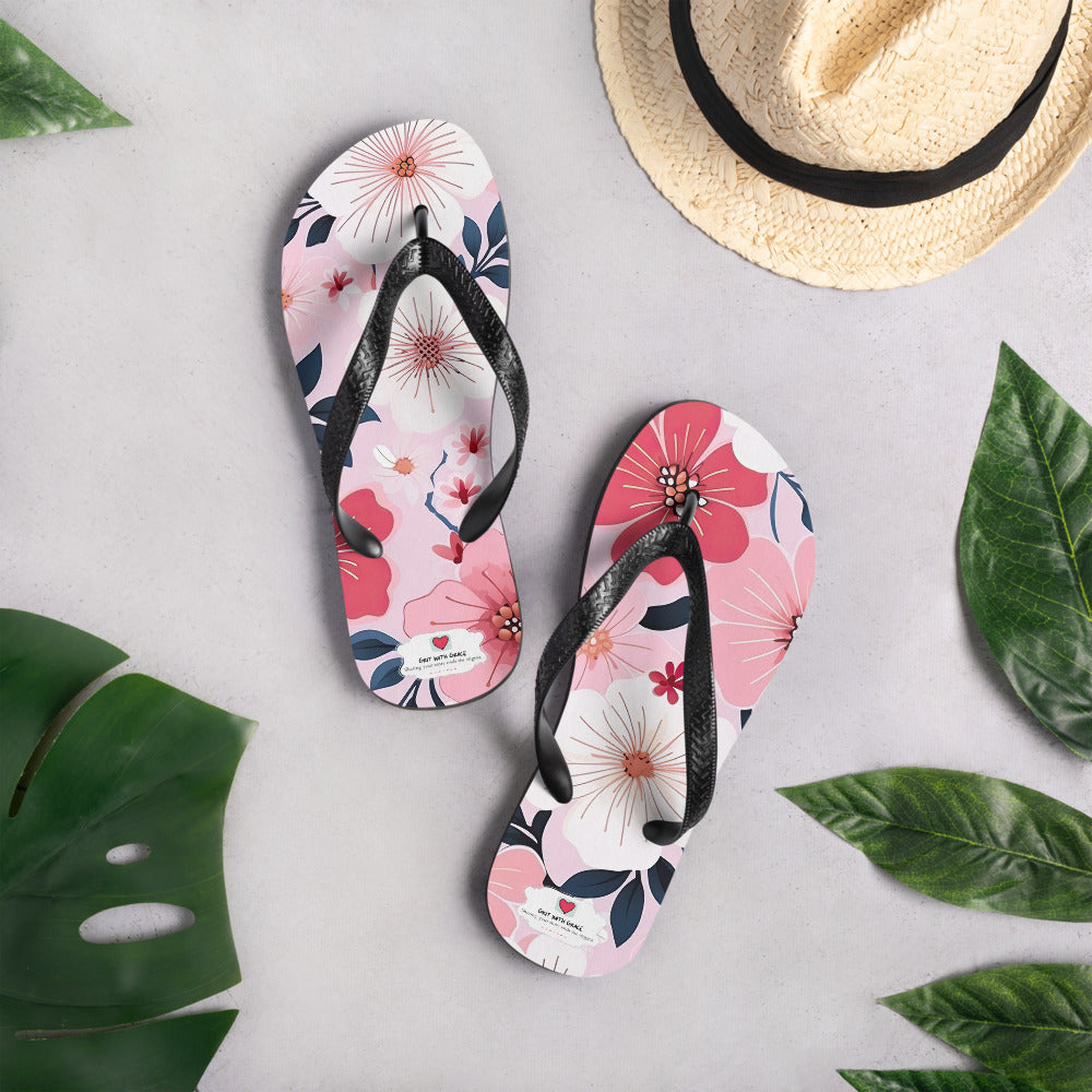 Floral Lover's Botanical Beach Slip On Flip Flops