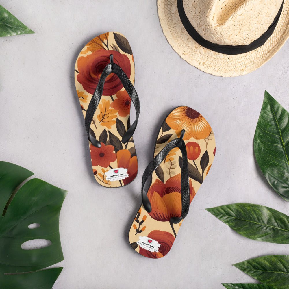 Floral Lover's Botanical Beach Slip On Flip Flops