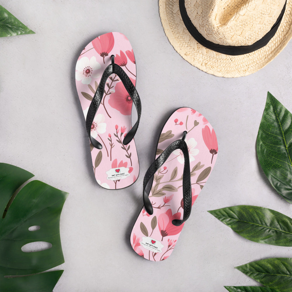 Floral Lover's Botanical Beach Slip On Flip Flops