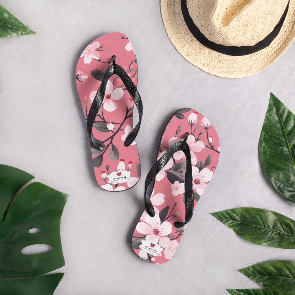 Floral Lover's Botanical Beach Slip On Flip Flops