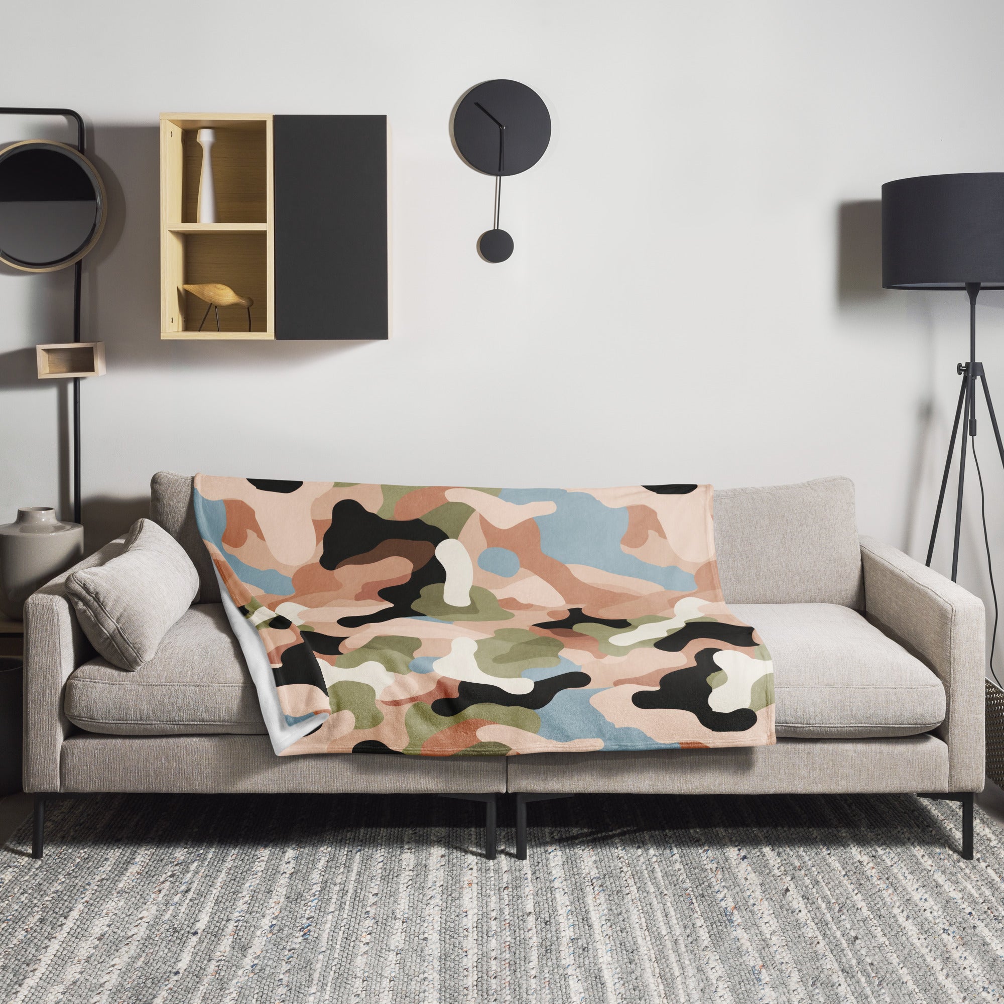 Army Enthusiast Camouflage Fleece Throw Blanket