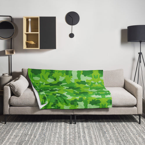 Army Enthusiast Camouflage Fleece Throw Blanket