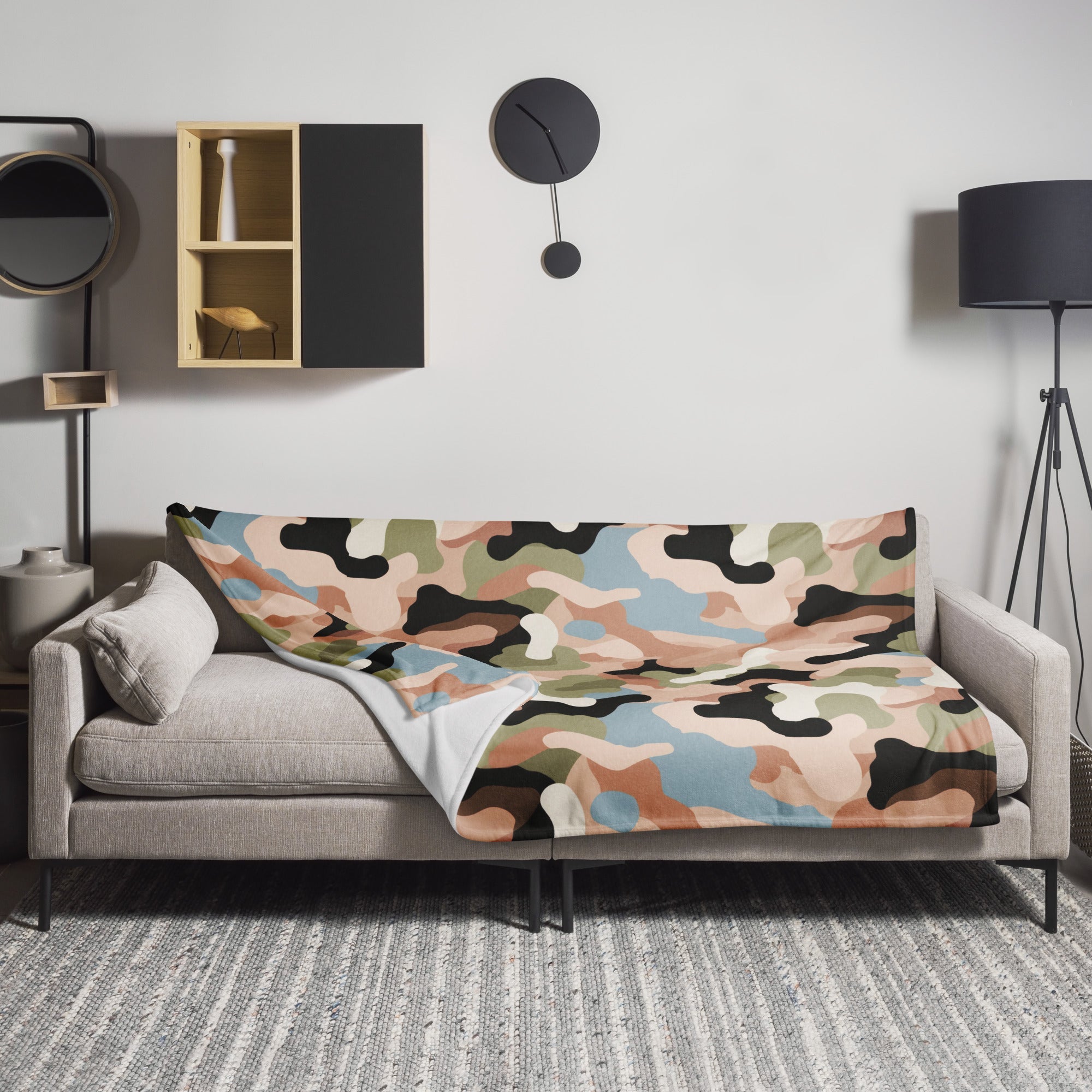 Army Enthusiast Camouflage Fleece Throw Blanket