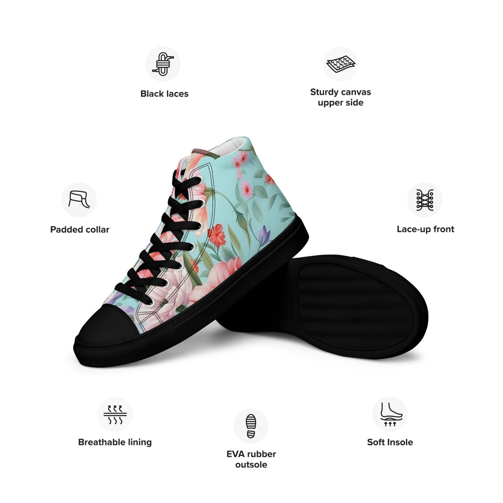 Floral Lover's Women's Botanical Style High Top Sneakers