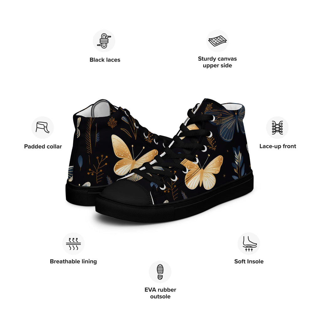 Butterfly Lover's Stylish Yet Durable Women's High Top Sneakers