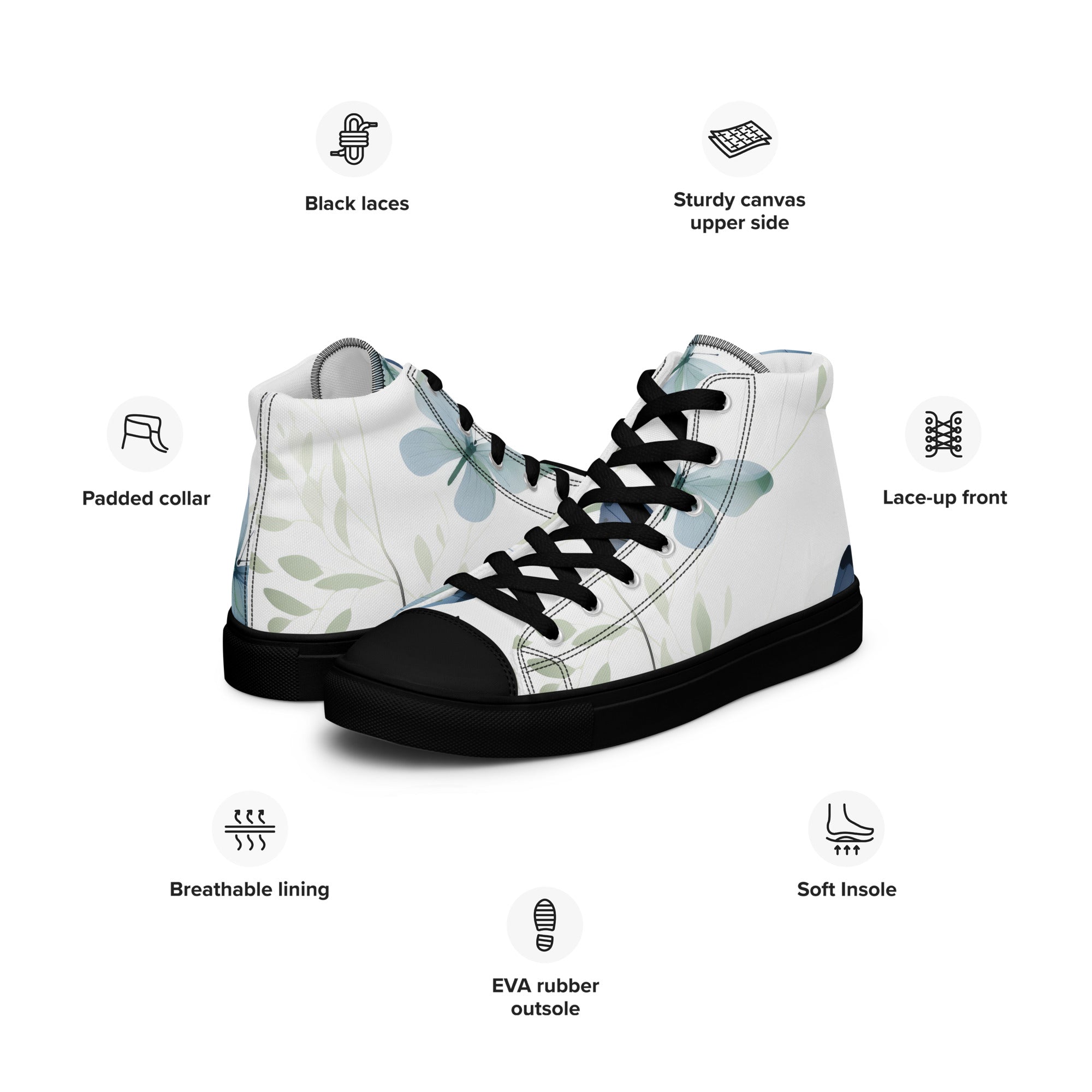 Butterfly Lover's Stylish Yet Durable Women's High Top Sneakers