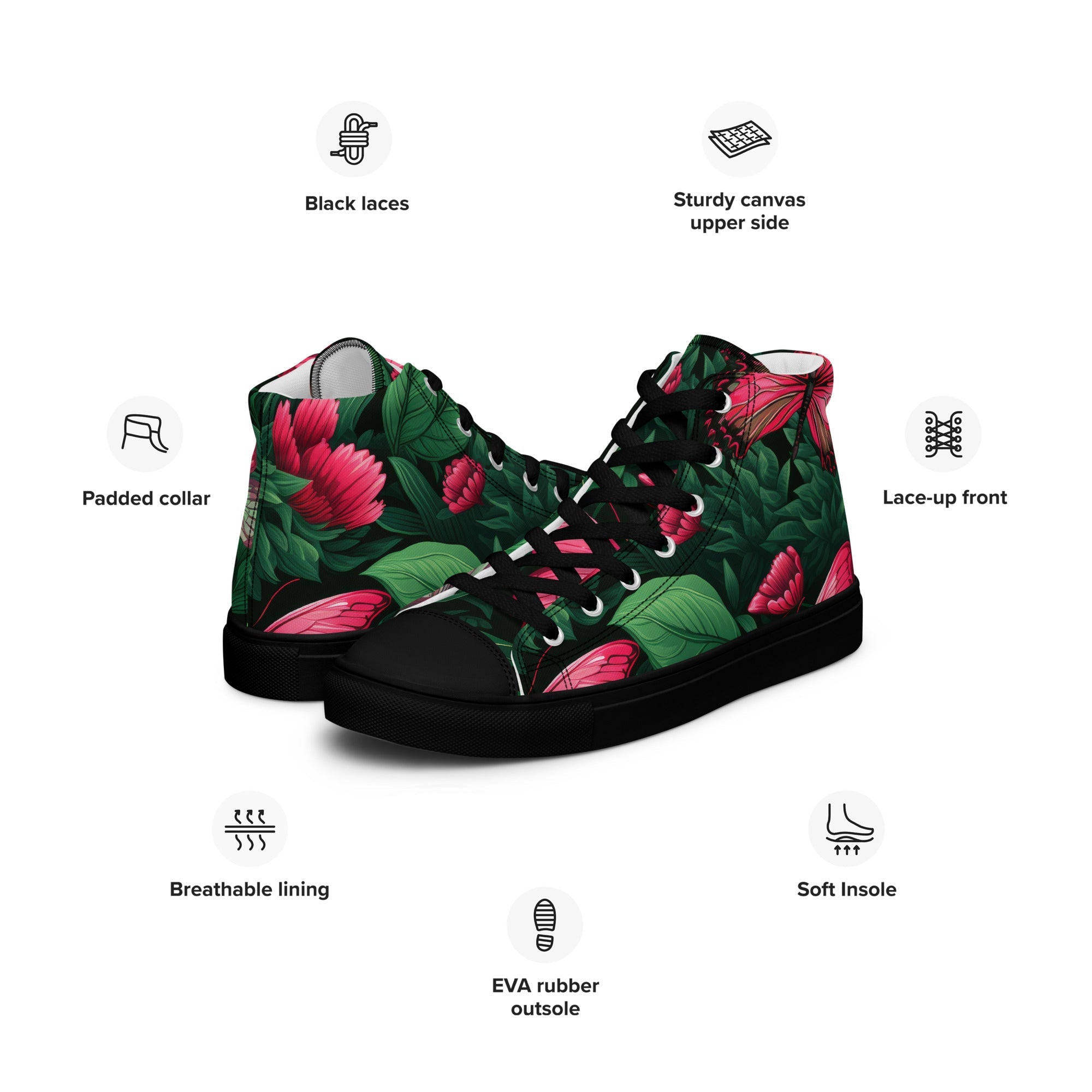 Butterfly Lover's Stylish Yet Durable Women's High Top Sneakers