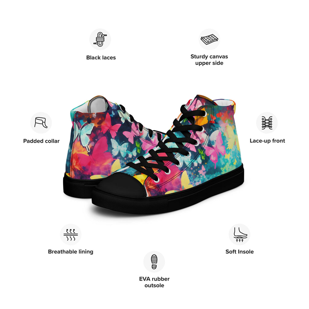 Butterfly Lover's Stylish Yet Durable Women's High Top Sneakers