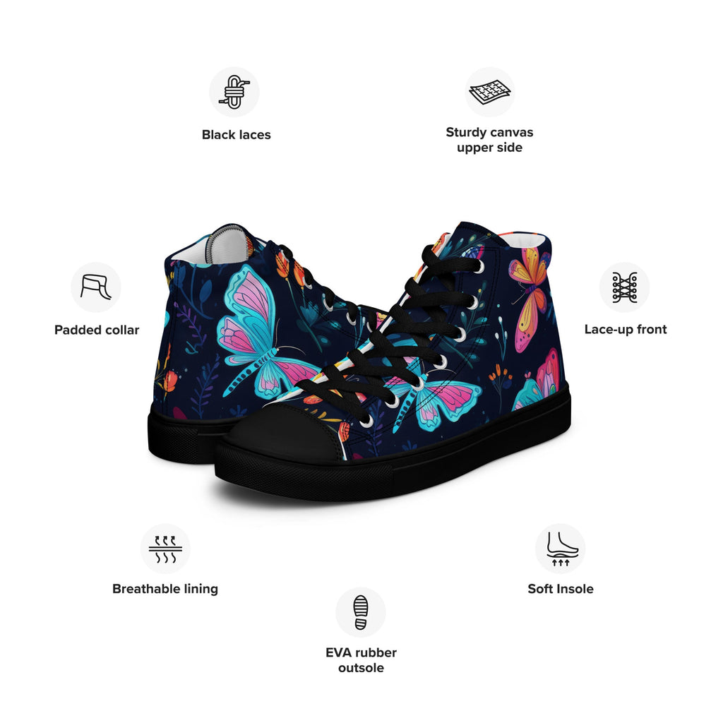 Butterfly Lover's Stylish Yet Durable Women's High Top Sneakers