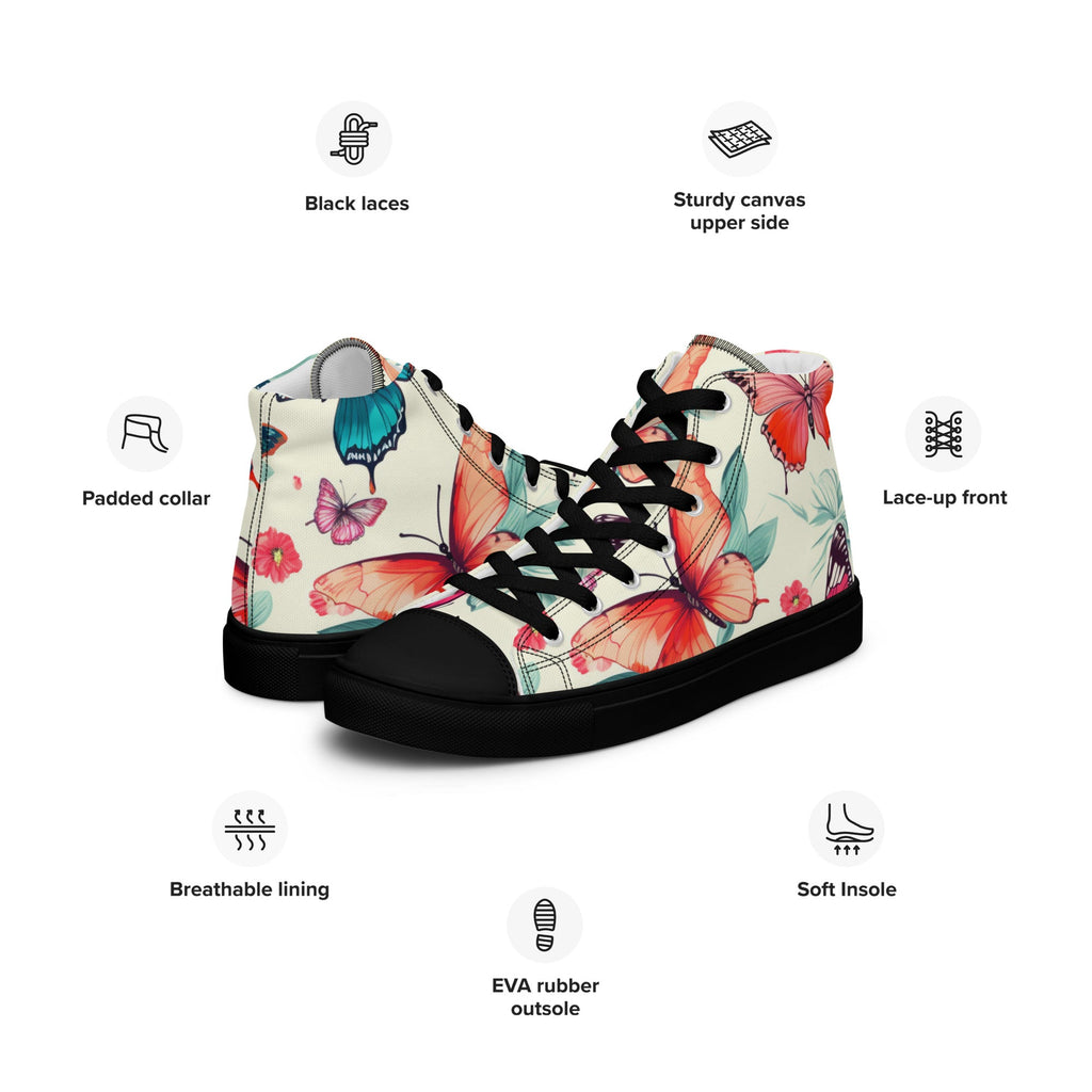 Butterfly Lover's Stylish Yet Durable Women's High Top Sneakers
