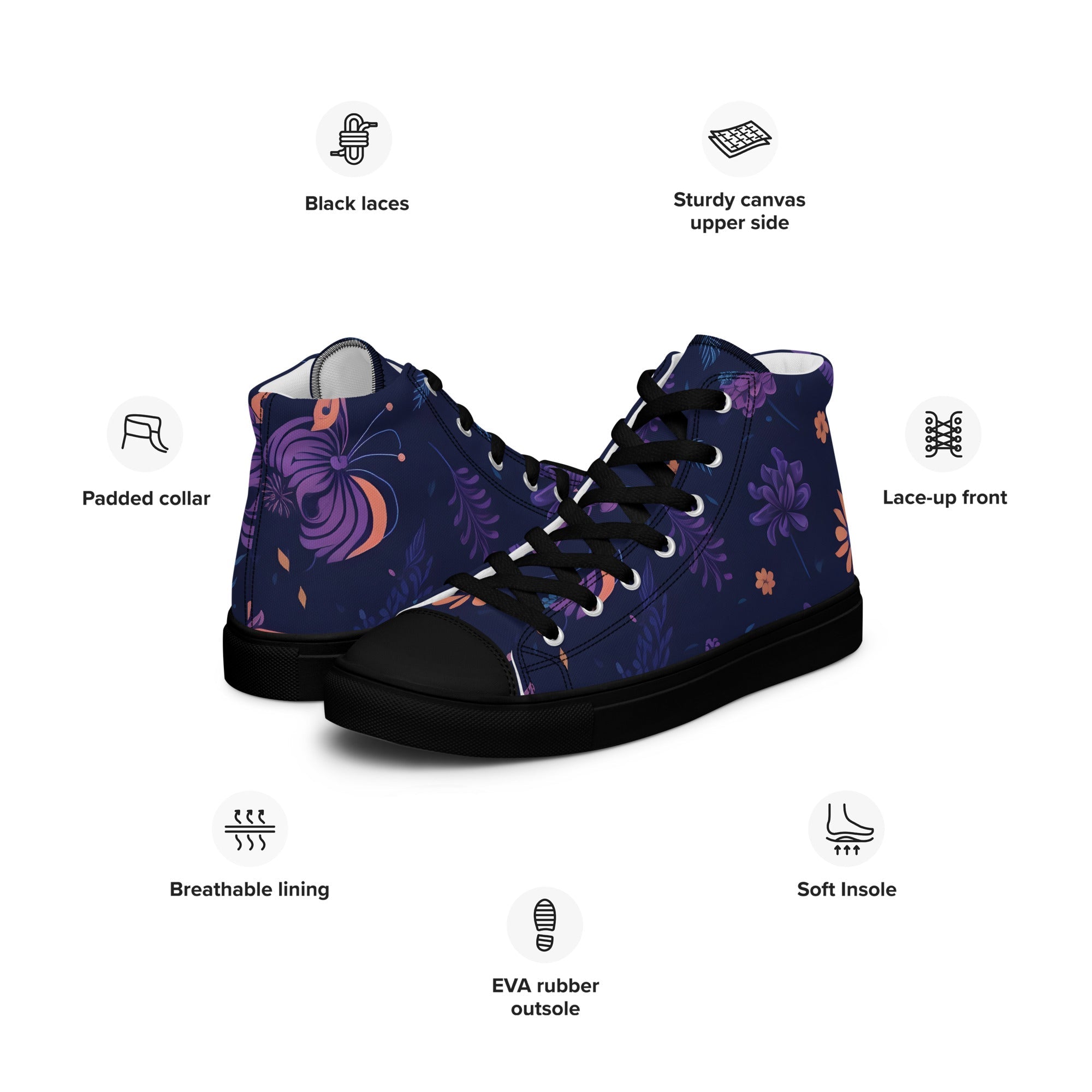 Butterfly Lover's Stylish Yet Durable Women's High Top Sneakers