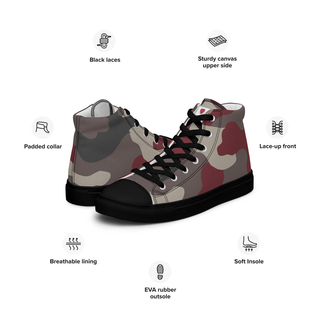 Army Enthusiast Women's High-Top Camouflage Sneakers