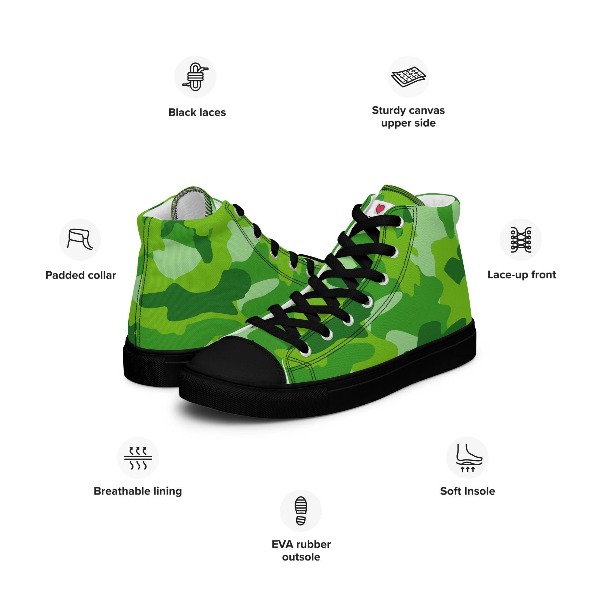 Army Enthusiast Women's High-Top Camouflage Sneakers