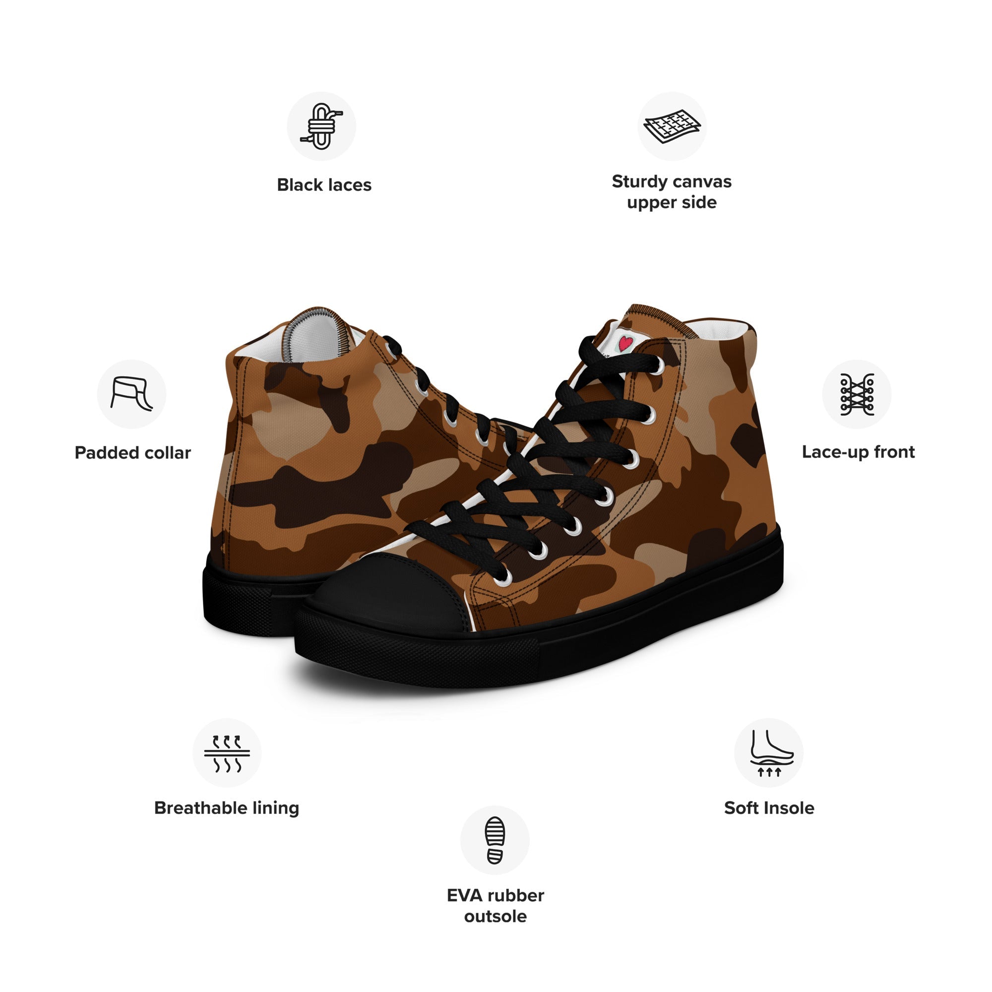 Army Enthusiast Women's High-Top Camouflage Sneakers