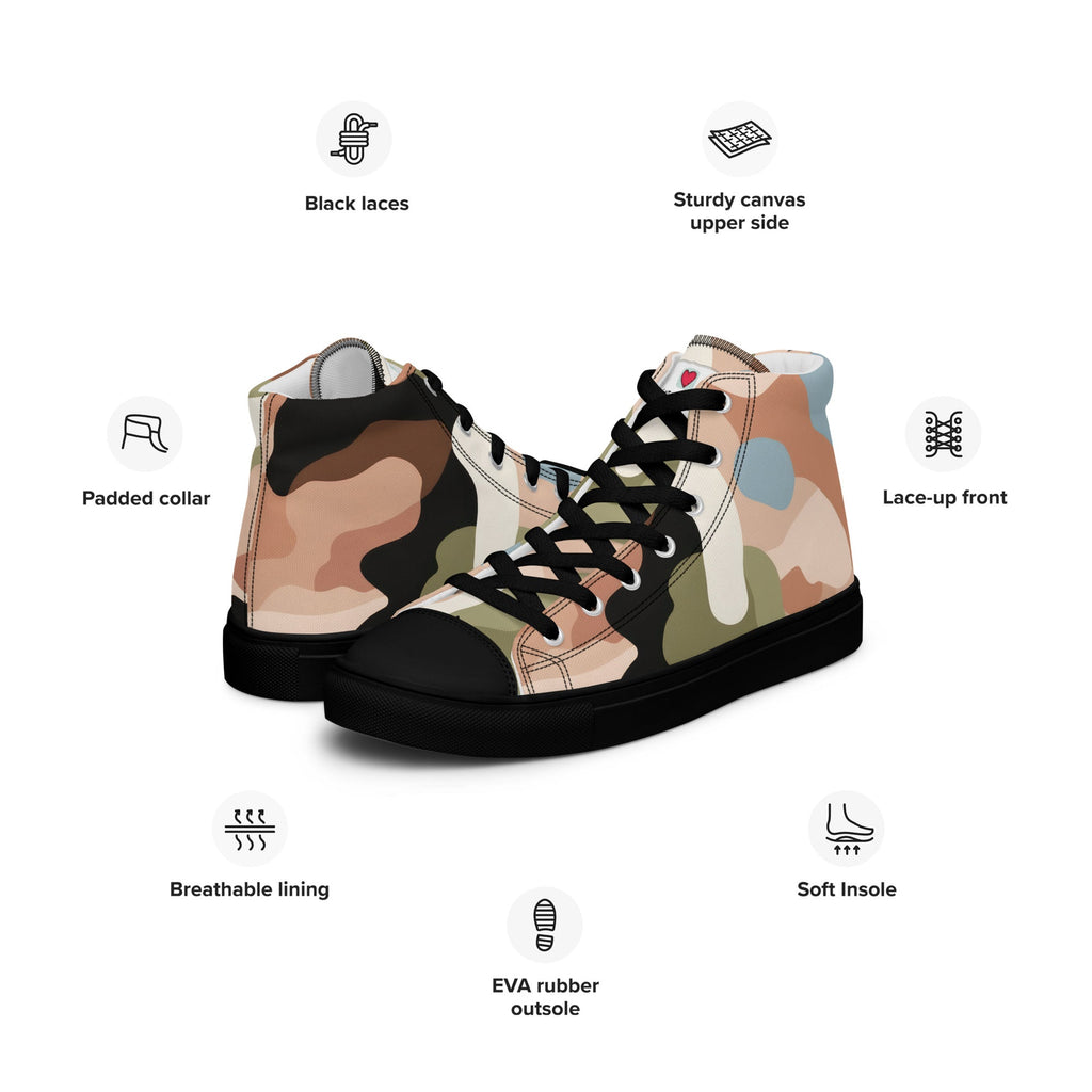Army Enthusiast Women's High-Top Camouflage Sneakers