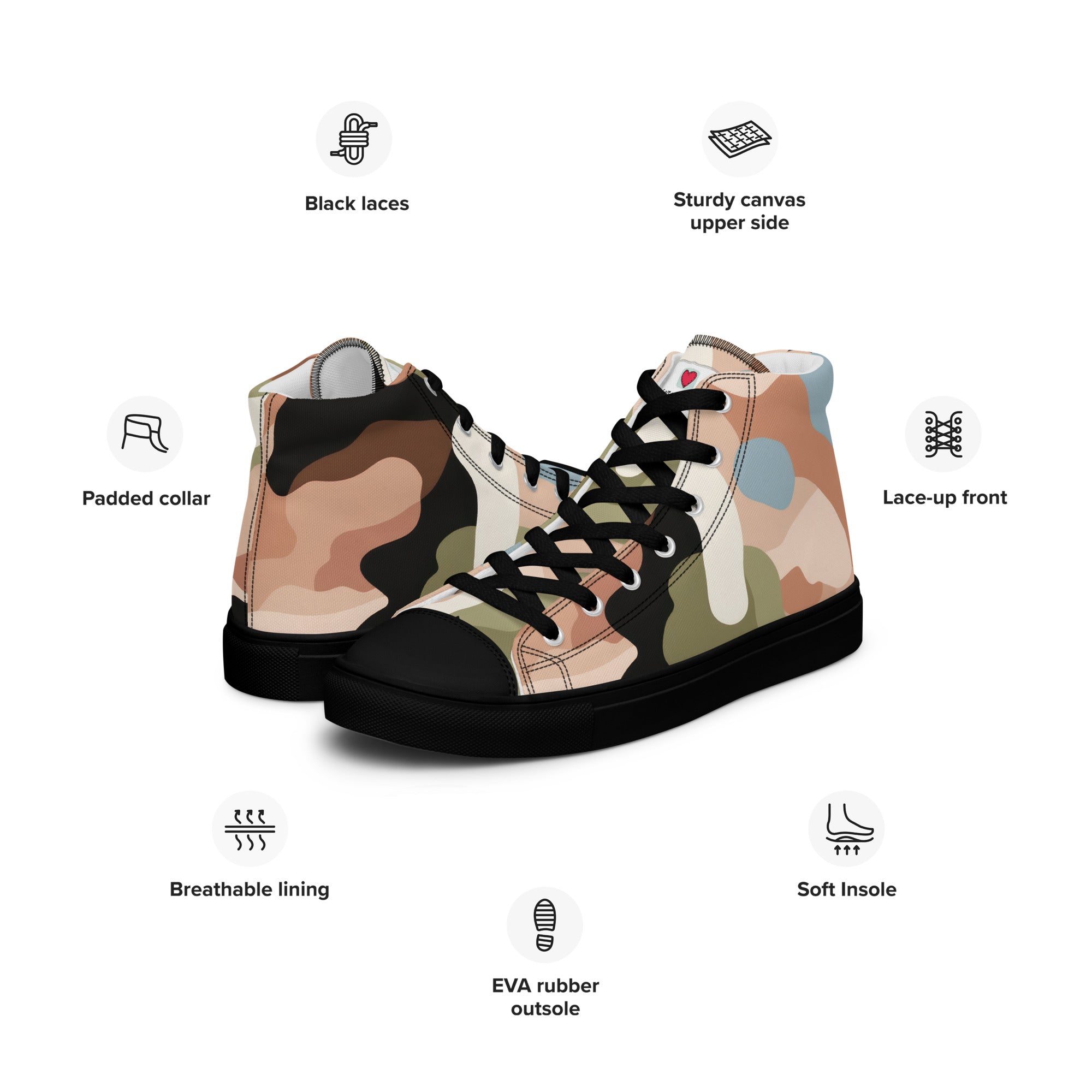 Army Enthusiast Women's High-Top Camouflage Sneakers