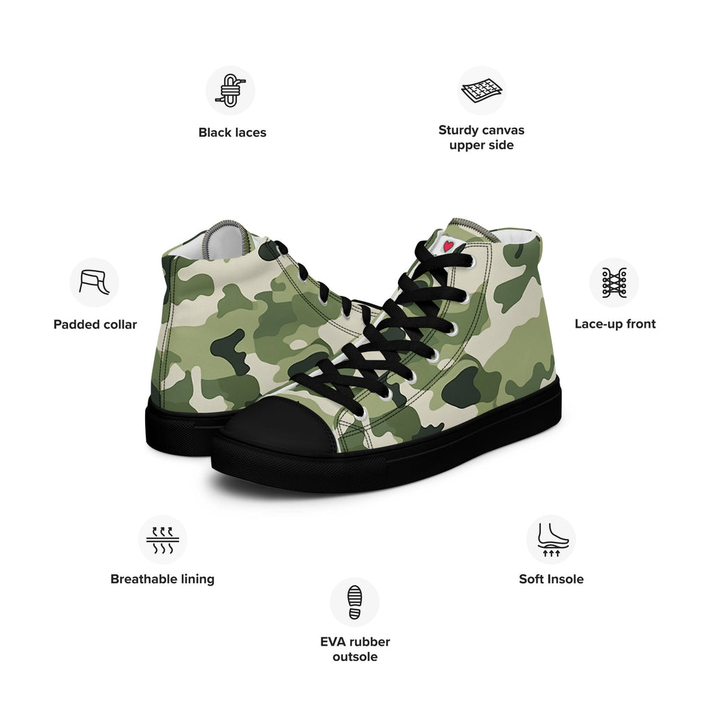Army Enthusiast Women's High-Top Camouflage Sneakers