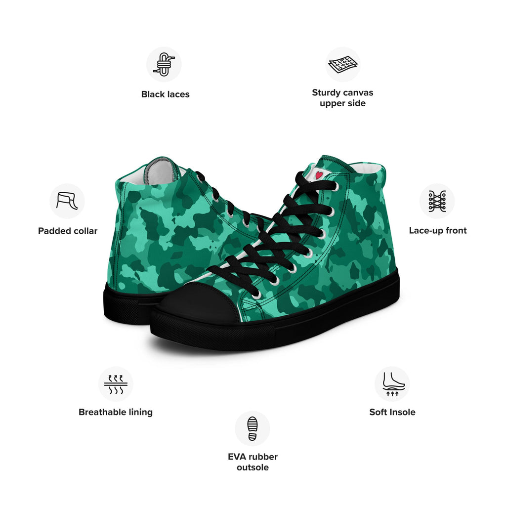 Army Enthusiast Women's High-Top Camouflage Sneakers