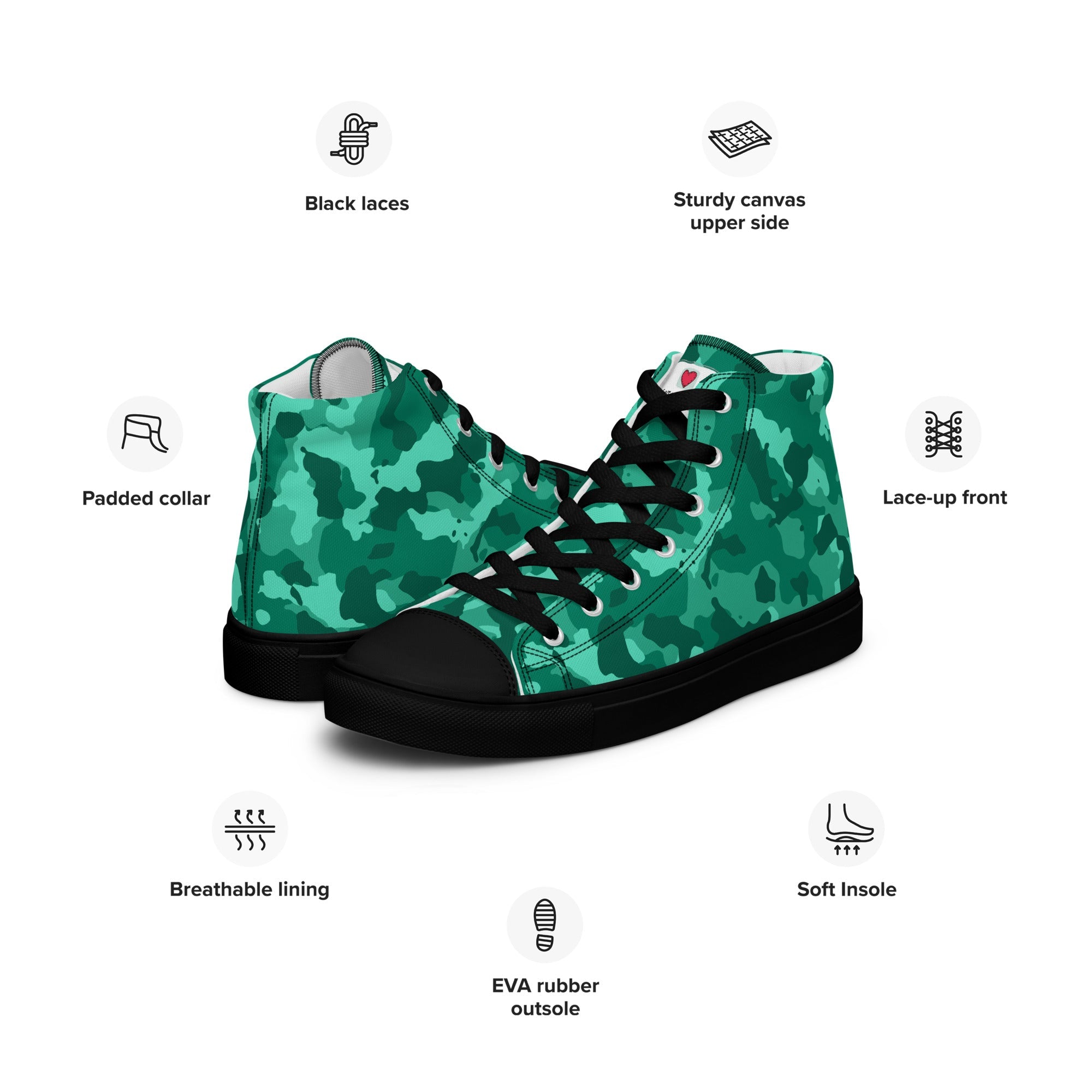 Army Enthusiast Women's High-Top Camouflage Sneakers