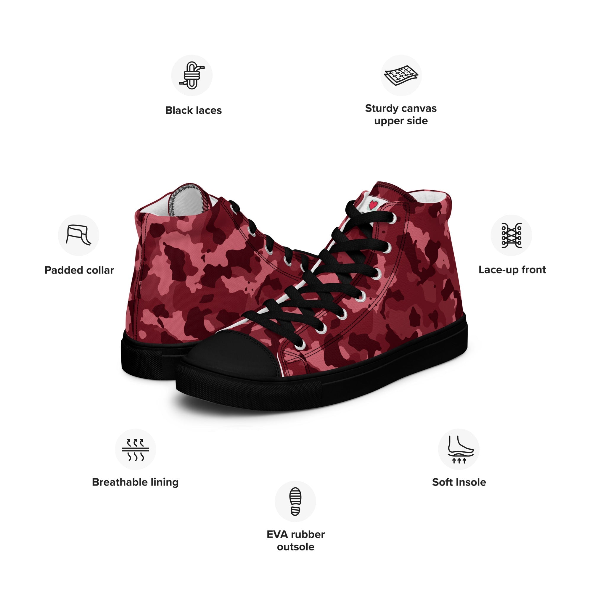 Army Enthusiast Women's High-Top Camouflage Sneakers