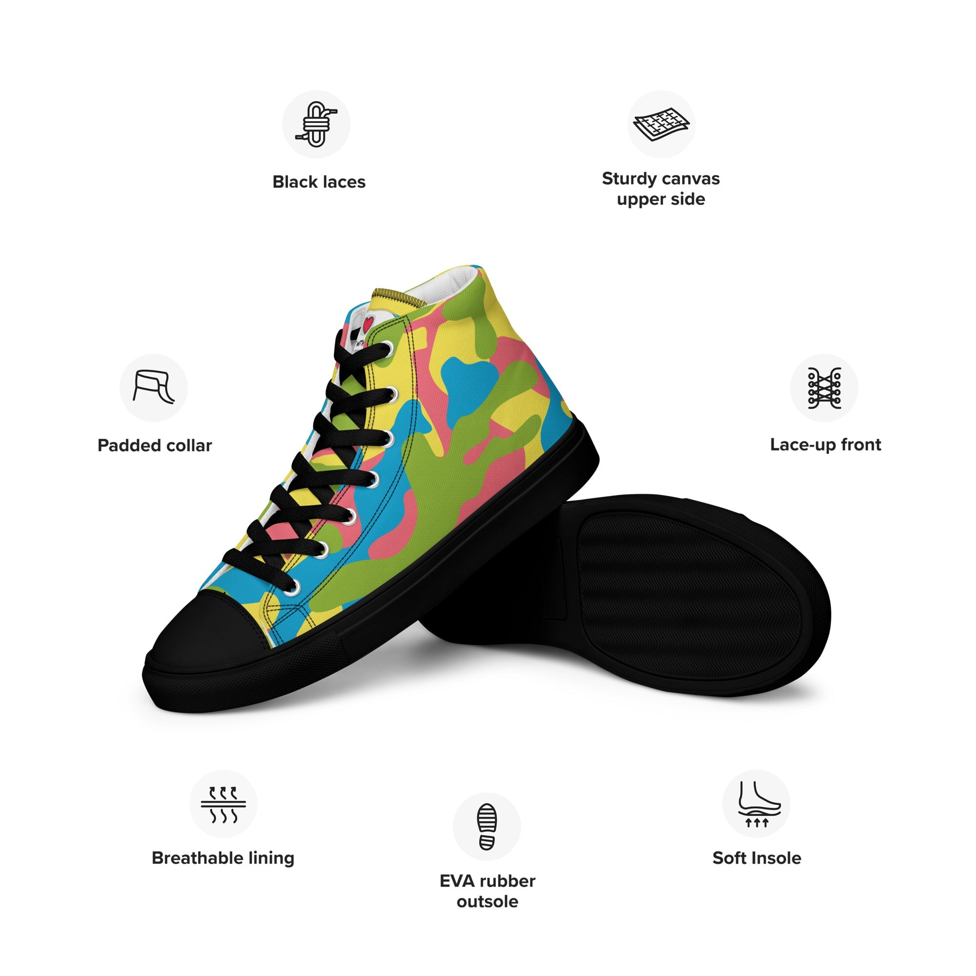 Army Enthusiast Women's High-Top Camouflage Sneakers