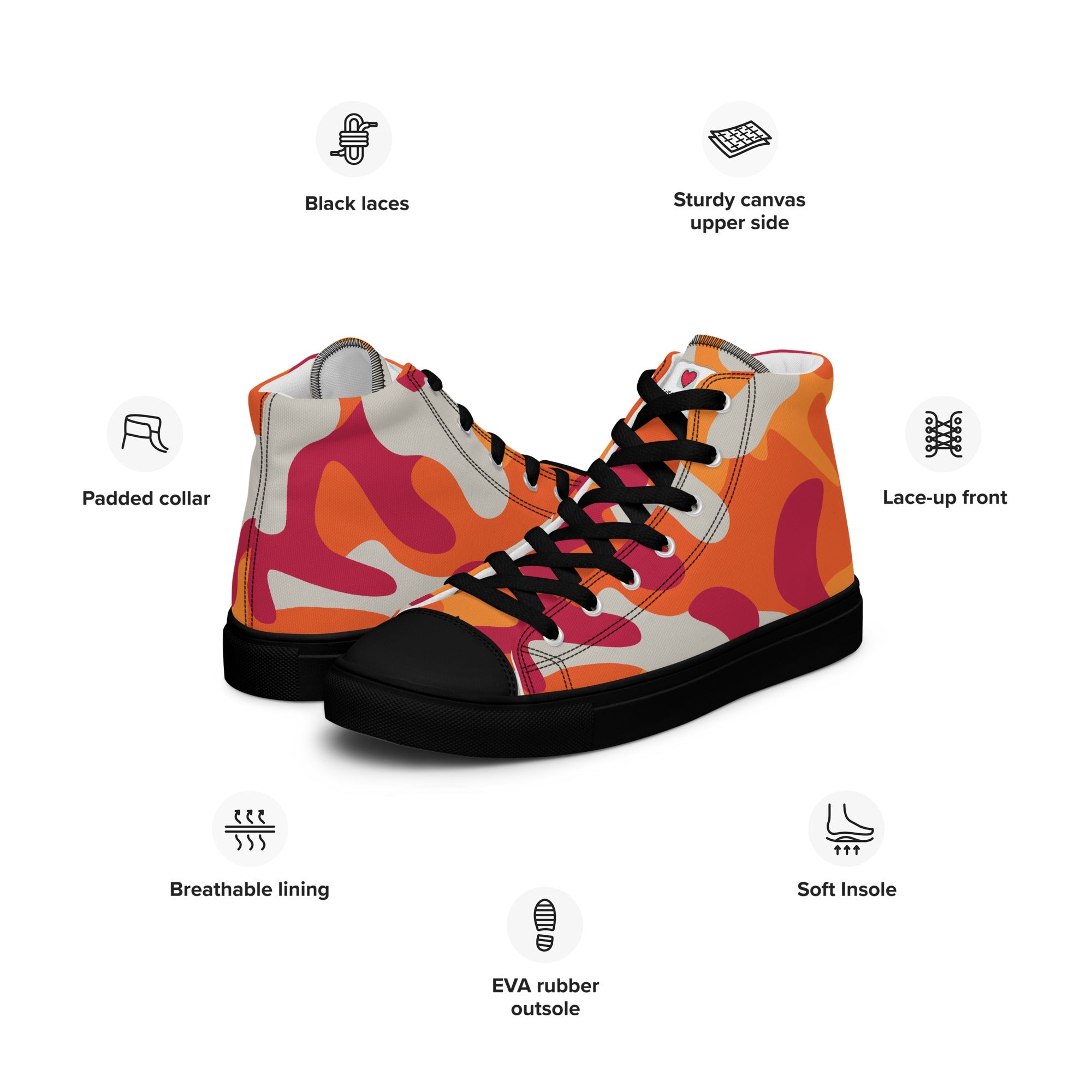 Army Enthusiast Women's High-Top Camouflage Sneakers