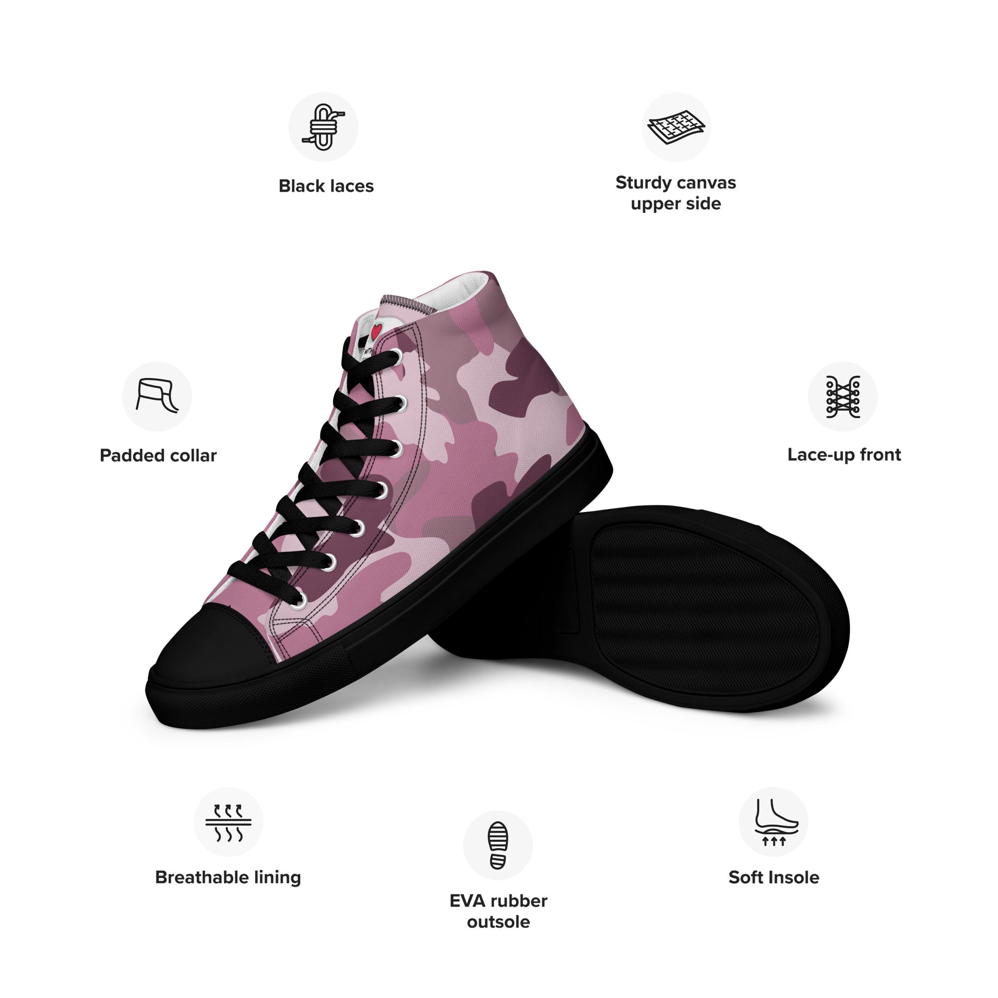 Army Enthusiast Women's High-Top Camouflage Sneakers
