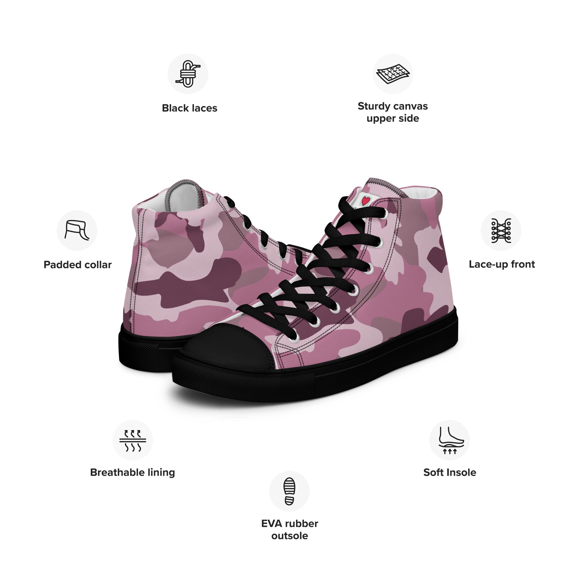 Army Enthusiast Women's High-Top Camouflage Sneakers