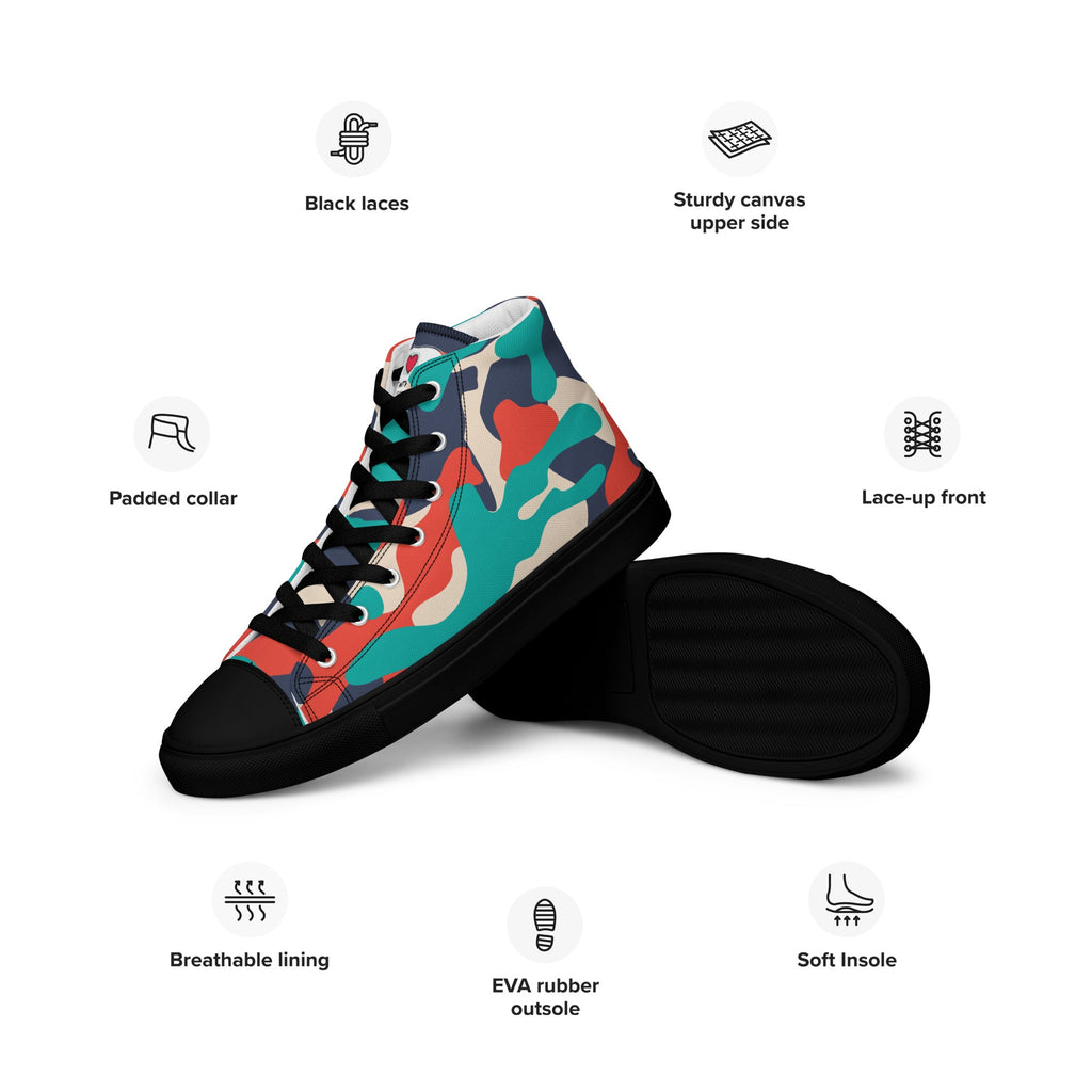 Army Enthusiast Women's High-Top Camouflage Sneakers